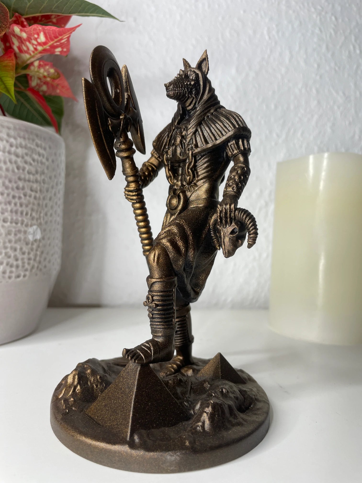 Statue des Anubis – Ägyptischer Gott der Toten, der Mummifizierung & der Seelenführung, Figurine Handbemalt – Altar Miniatur Dekoration