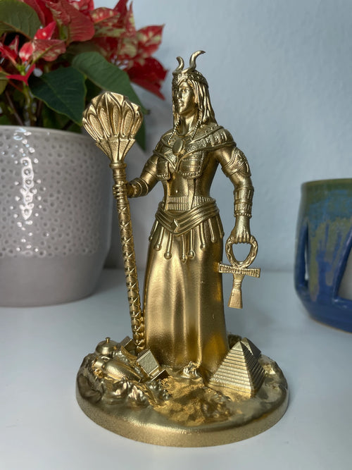 Statue der Isis – Ägyptische Göttin der Magie, der Heilung & der Mutterschaft, Figurine Handbemalt – Altar Miniatur Dekoration