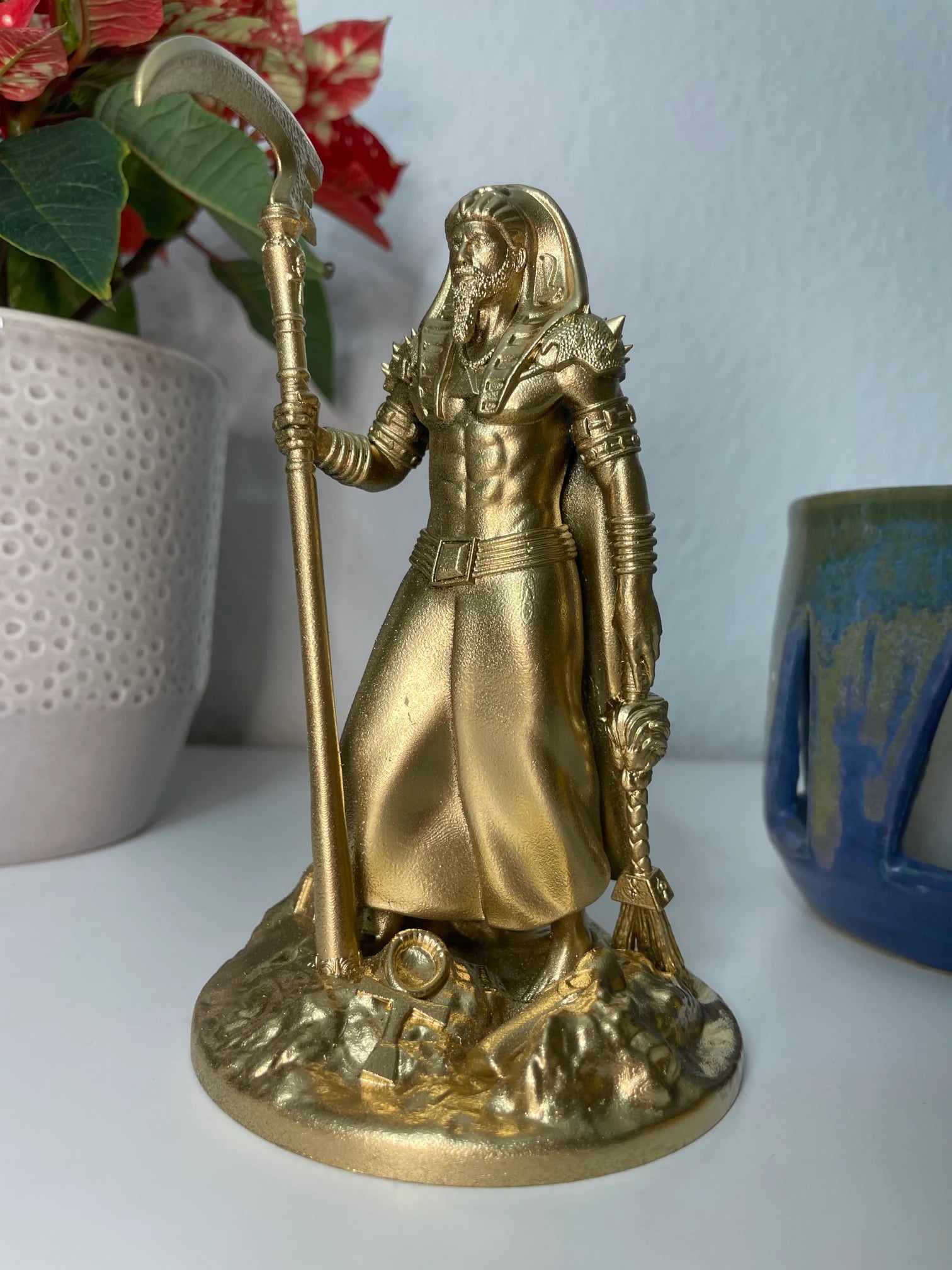 Statue des Osiris – Ägyptischer Gott der Wiedergeburt, der Ordnung & des Jenseits, Figurine Handbemalt – Altar Miniatur Dekoration